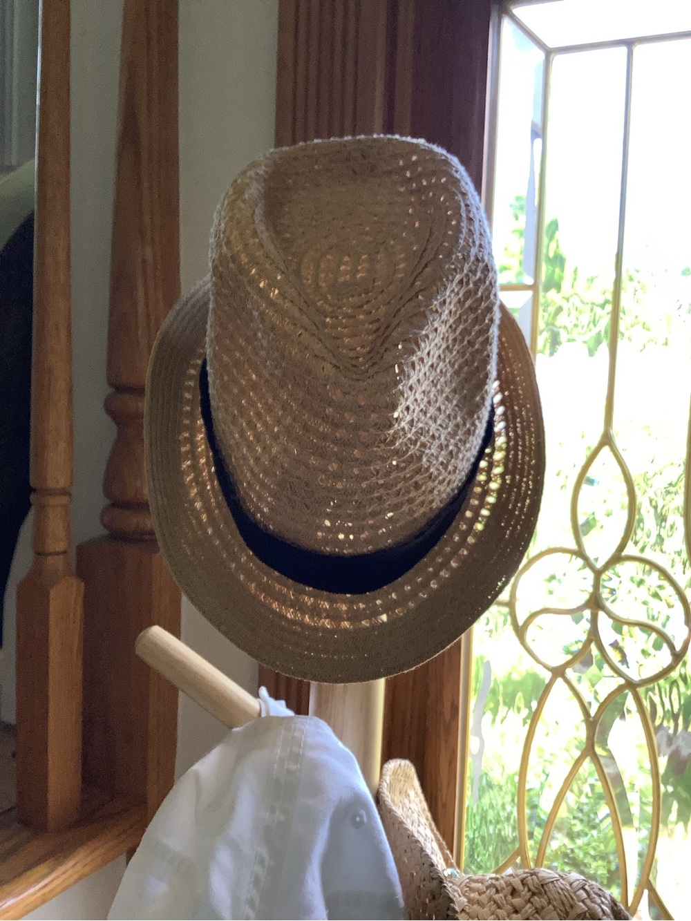 Apt. 9 Men's Straw Fedora in Natural with Black Band